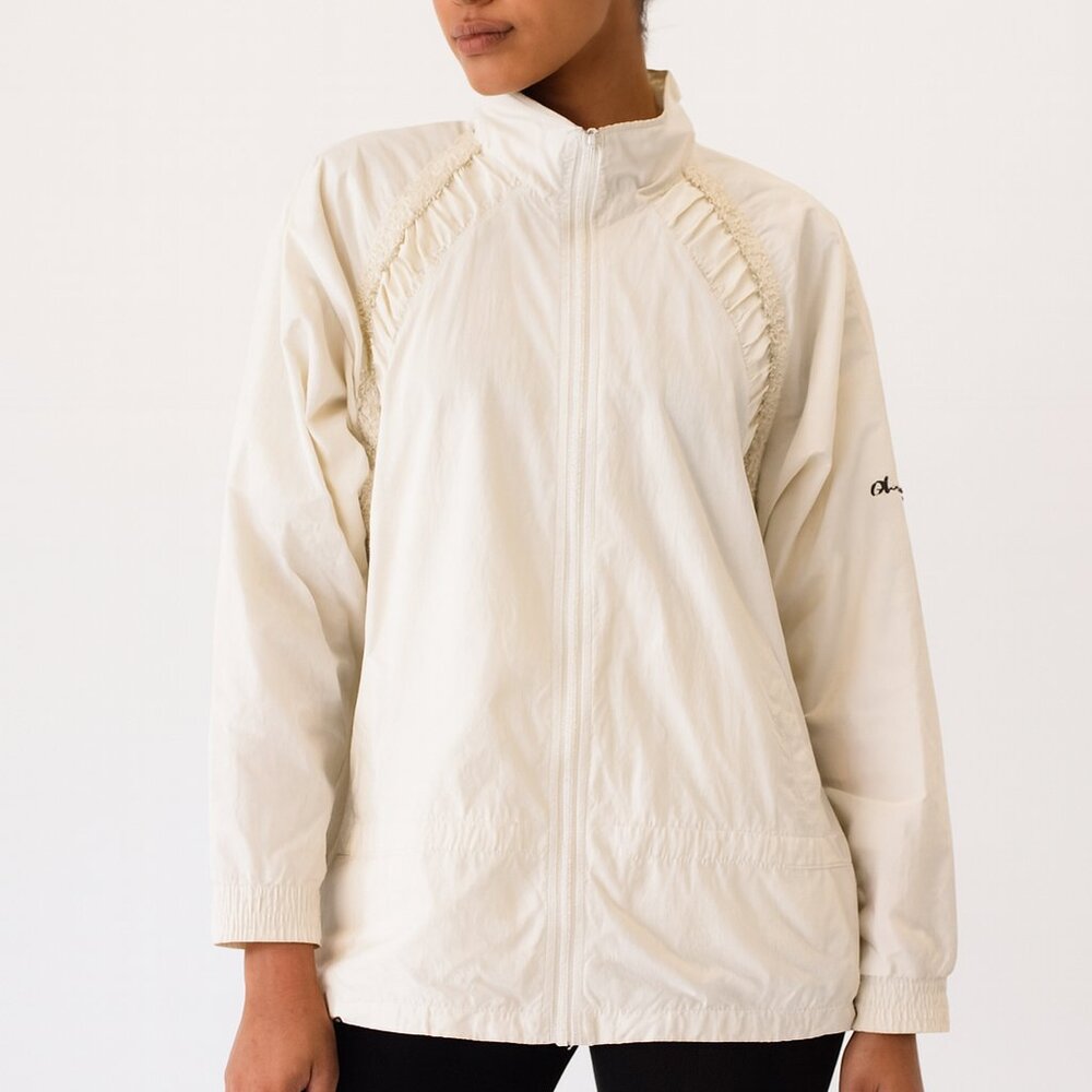 Oleg Cassini White Pearl Detail Track Jacket Size S Vintage BlokeCore Streetwear